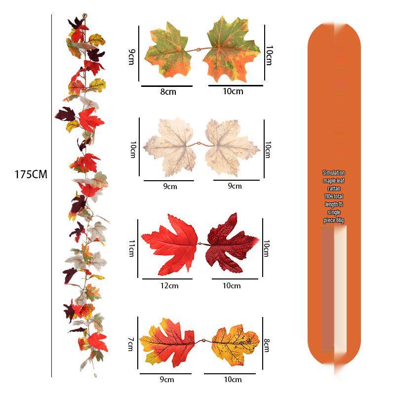 Autumn Maple Leaf Vine for Thanksgiving, Halloween & Christmas Decor