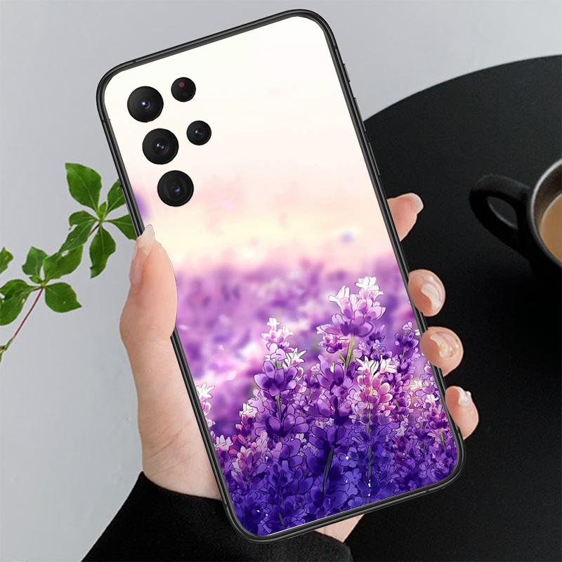 Purple Flower Phone Case For Samsung A35 A55 A54 A15 A25 A05s A05 A22 A24 A52 A33 A34 M34 M14 M54 M23