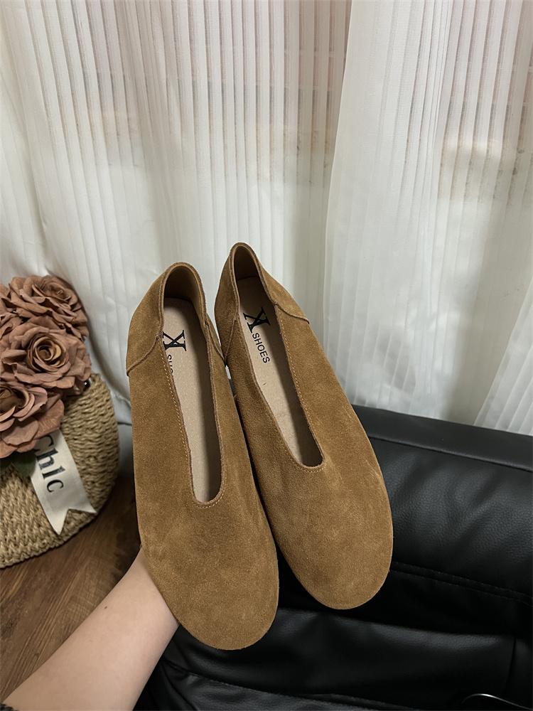 

Fashion Women Loafers Retro Round Toe Leather Flat Shoes Summer Slip on Casual Shoes Female Zapatos De Mujer Moccasins Driving Loafers 39 коричневый
