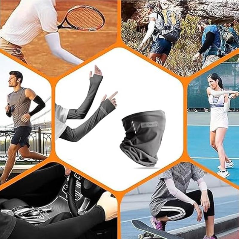 UV Protection Face Mask Ice Sleeve Breathable Sun Protection Neck Cover Face Cover Scarf for Summer Outsides Hiking Accessories
