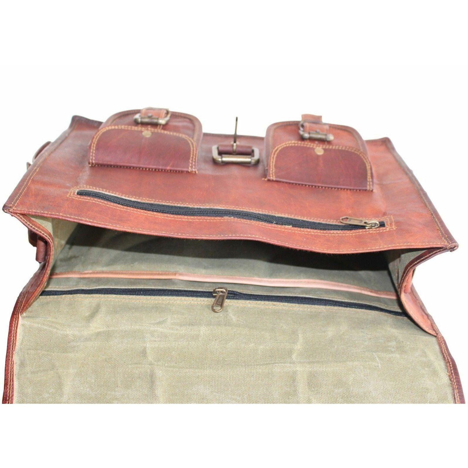 Сумка Через Плечо Портфель Ручной Работы Кожаный Винтаж Английский Коричневый 14 x 18 x 5 — фото 3