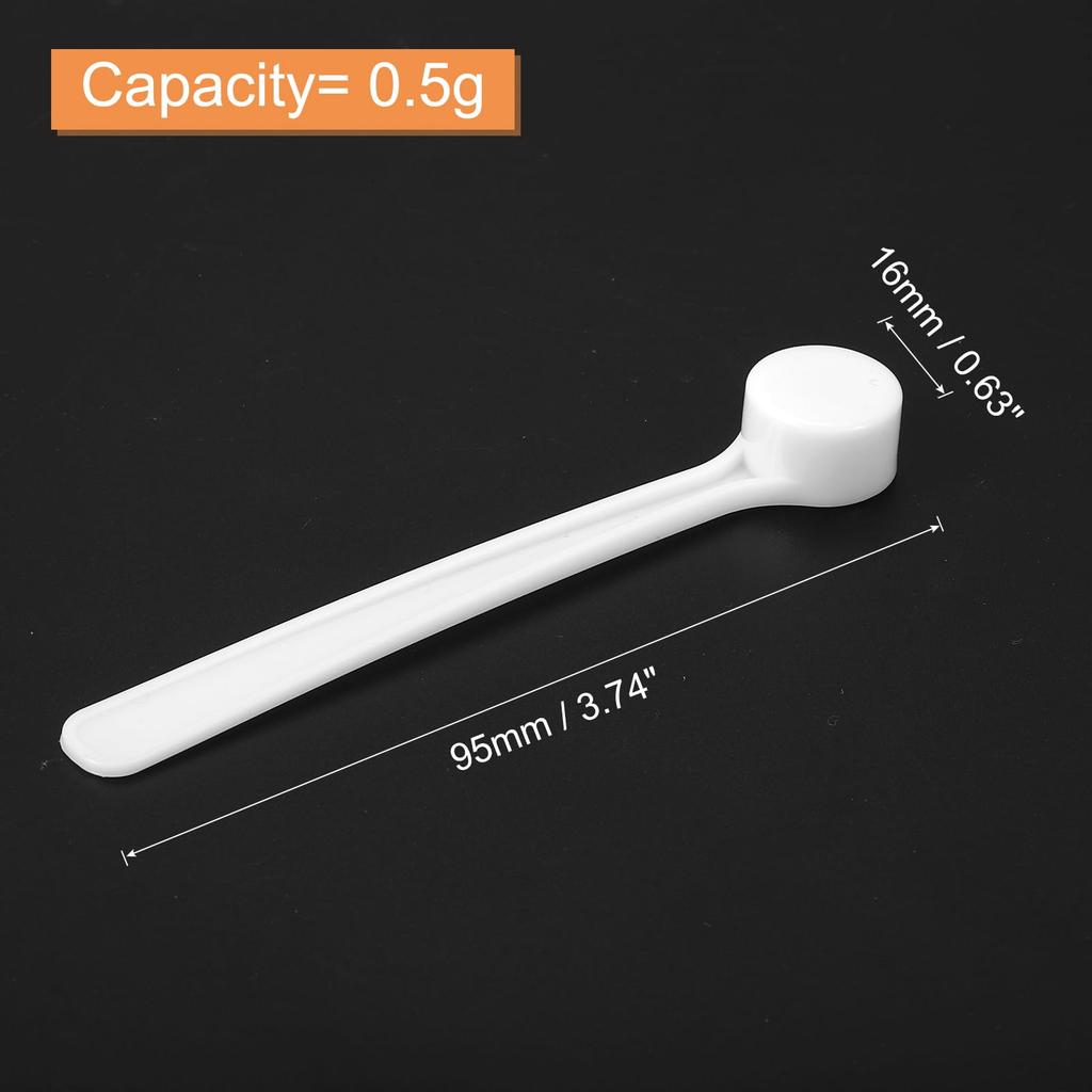 uxcell 20-Pack Micro Teaspoons, 500mg Mini Powder Scoops, Mini Measuring Spoons for Cosmetic Powder and Coffee, White