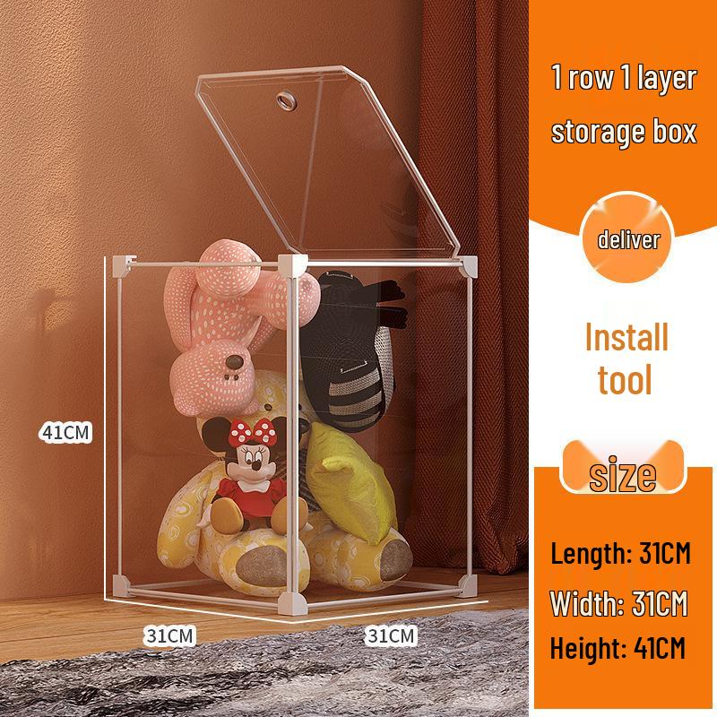 Transparent Dustproof Plush Toy Organizer Shelf