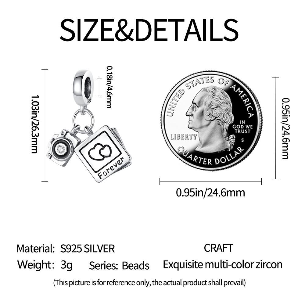 Authentic Charm Bead Charms Copper Travel Photo Camera Pendant Bead Charms Compatible With Bracelets Women Jewellery Making Diy Gift