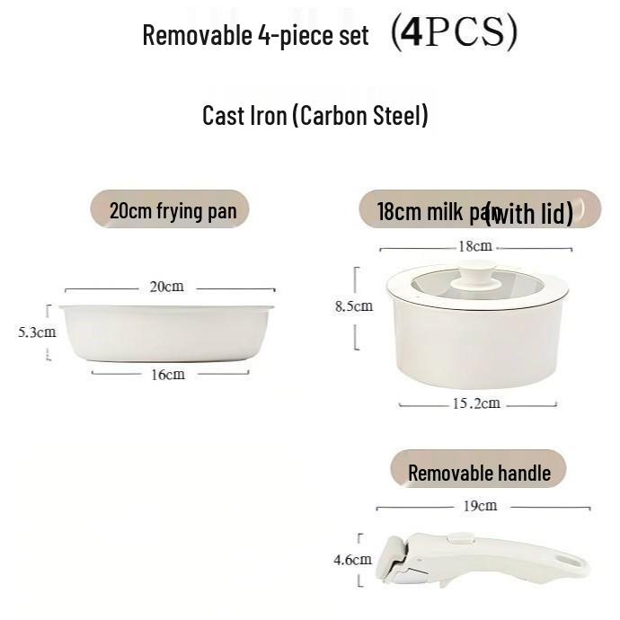 16-Piece Non-Stick Cookware Set with Detachable Handles