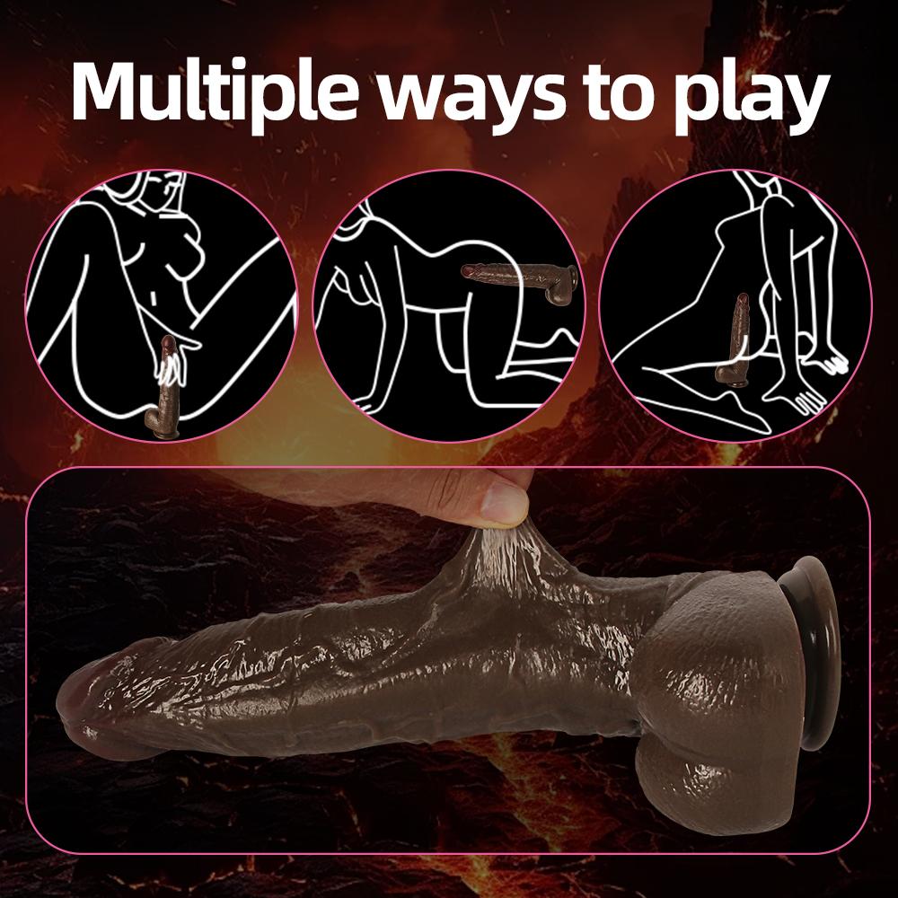 Realistic Large Dildo for Female Beginners Skin Sliding Foreskin Anal Vagina G Spot Big Soft Silicone Stimulation Anal Plug Massager Dildo Sex Toy