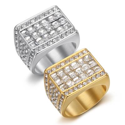 Anello nuovo anello da uomo di lusso tutto diamanti anello quadrato con diamanti 316
