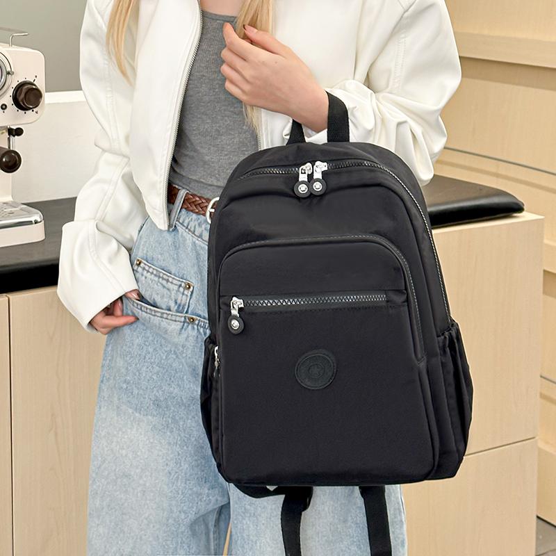 Lightweight Backpack Sleeve Pull Rod Women's Travel Backpack Water-repellent Nylon Schoolbag