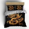 Golden Dragon Decor Set– Decorative Art Soft Comfortable Duvet Cover Bedding Set Included 1*Duvet Cover & 2*Pillowcases,Gift