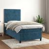 Exclusive House - Slatted Bed Base and Mattress Dark Blue 80x200 Cm Velvet