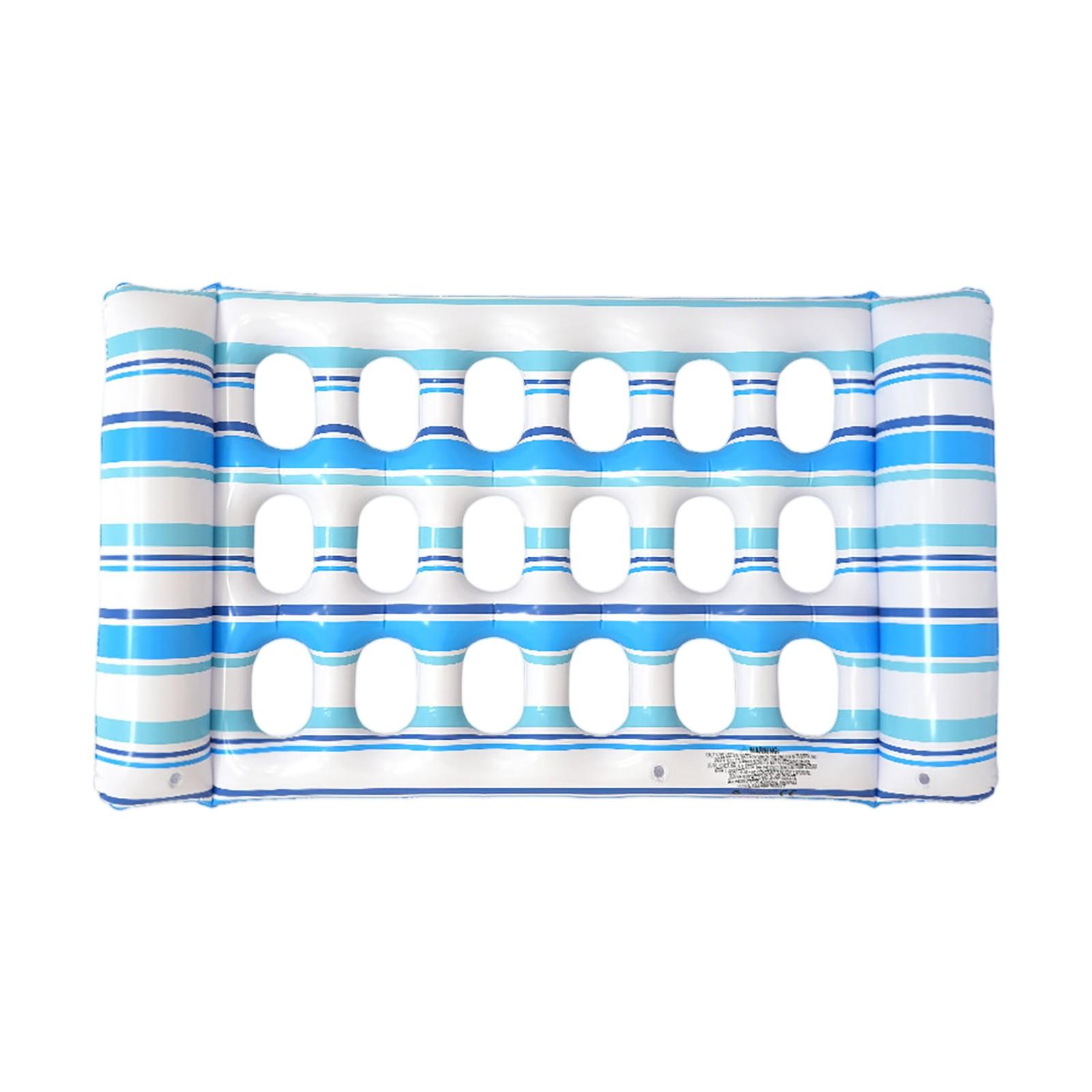 

Надувной бассейн для отдыха на воде, плавающий для взрослых, утолщенный, кровать для вечеринки на воде, цветной, полосатый, плавающий One Size синий