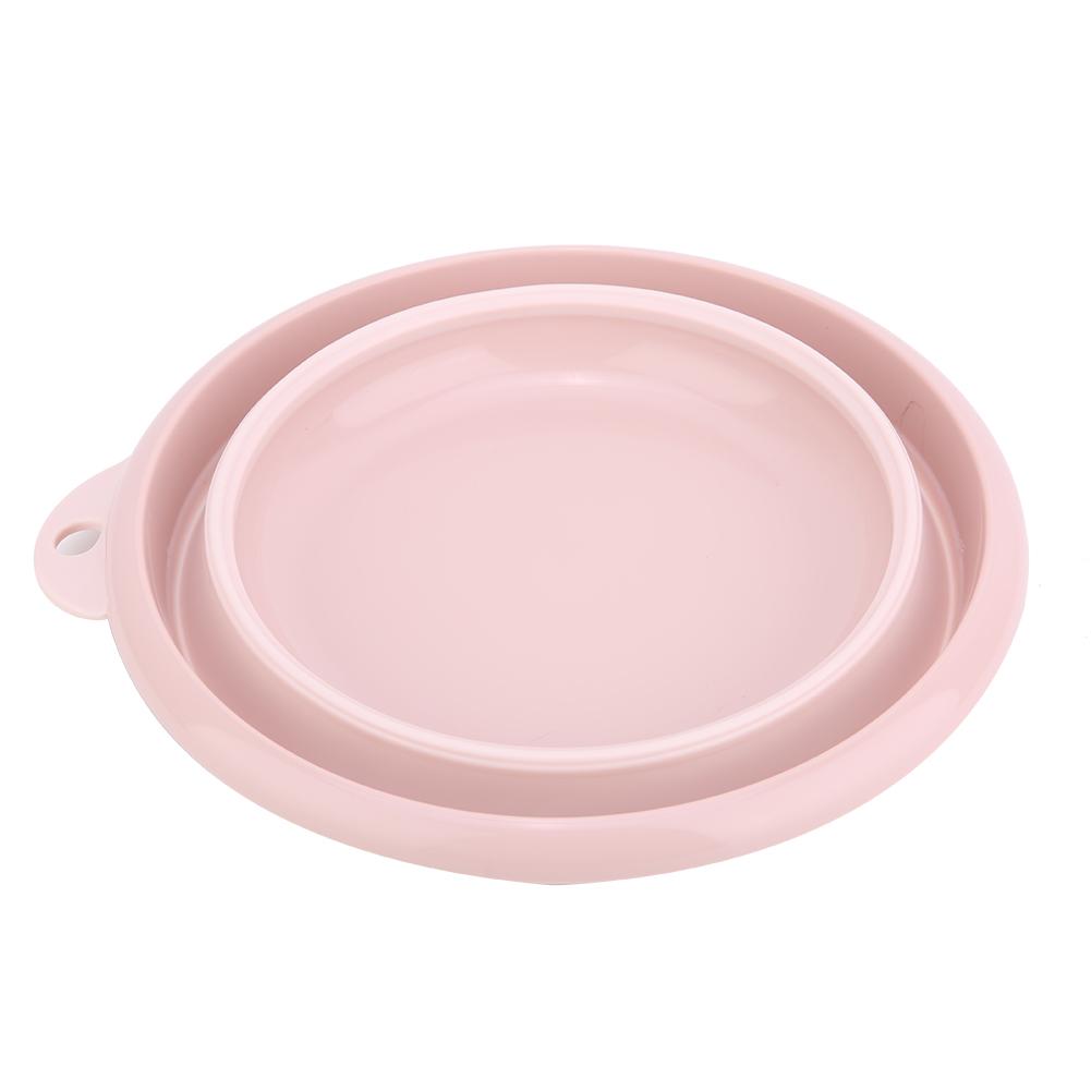 Ciotola Pieghevole da Viaggio per Campeggio all'Aperto Cucina Plastica Pieghevole Vasca per Piatti;rosa: