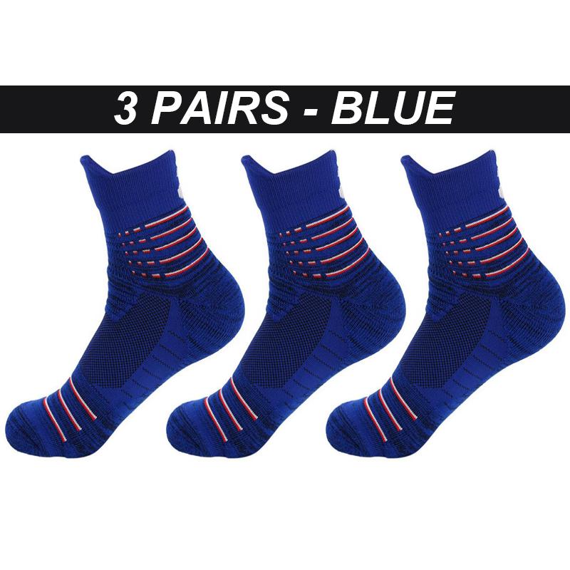 High Quality Men Sport Socks Cotton Basketball Fashion Outdoor Leisure Shoes Non-slip Shock Absorption Male Sock 3 Pairs