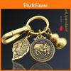 Squisito Ornamento Portachiavi in Ottone Cinese Personalizzato Vintage Metallo Zucca Accessorio Chiave Auto Ideale Piccolo Regalo