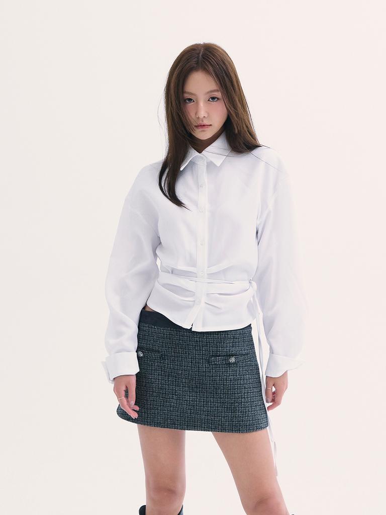 B ABLE TWO Leona Tweed Skirt Charcole