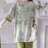 Women's Summer Lyocell Cotton Pajama Set: Chic National Wind Design, Wearable Outside, Luxurious Feel