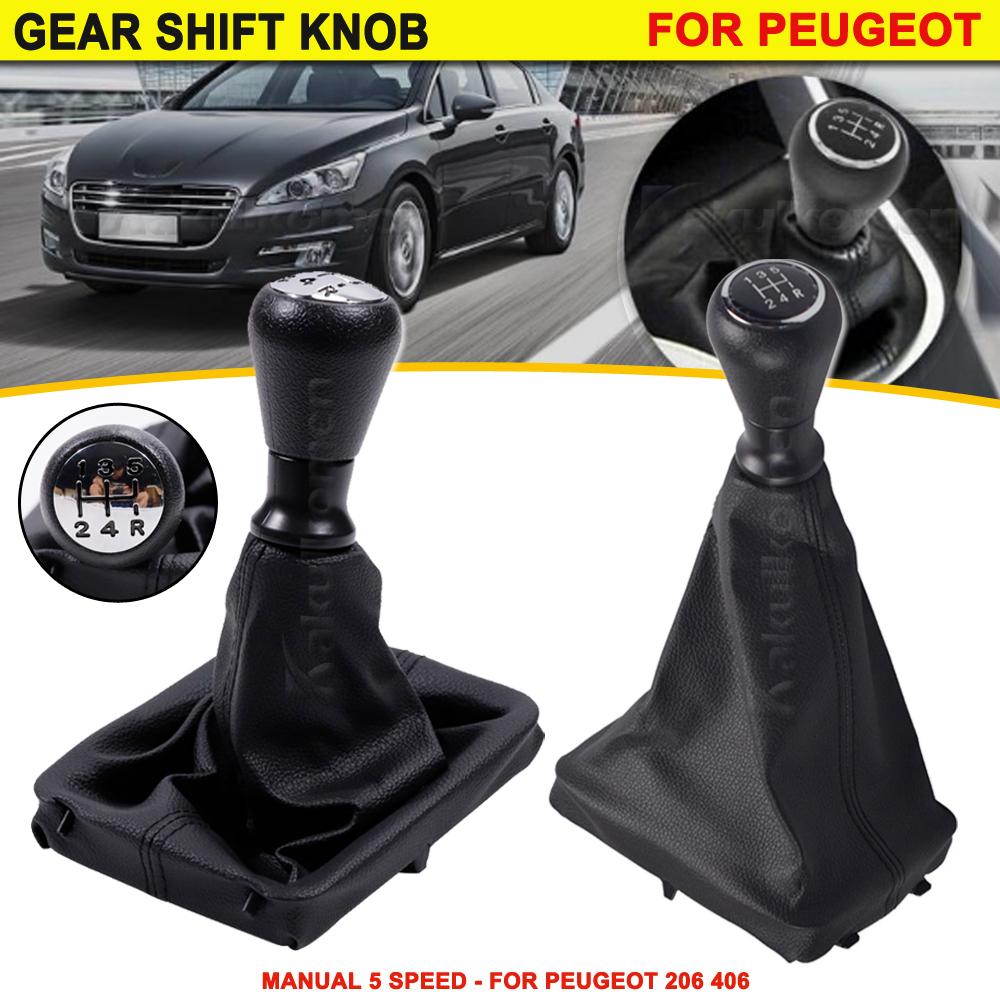 Manual 5 Speed Car Gear Shift Knob For Peugeot 206 406 Shifter Lever Stick Gaiter Boot Cover New Car Accessories