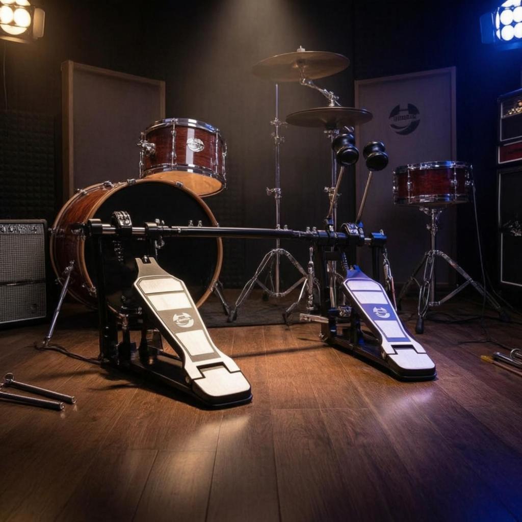 Double Bass Drum Pedal Adjustable Kick Stable for Rehearsal Rooms