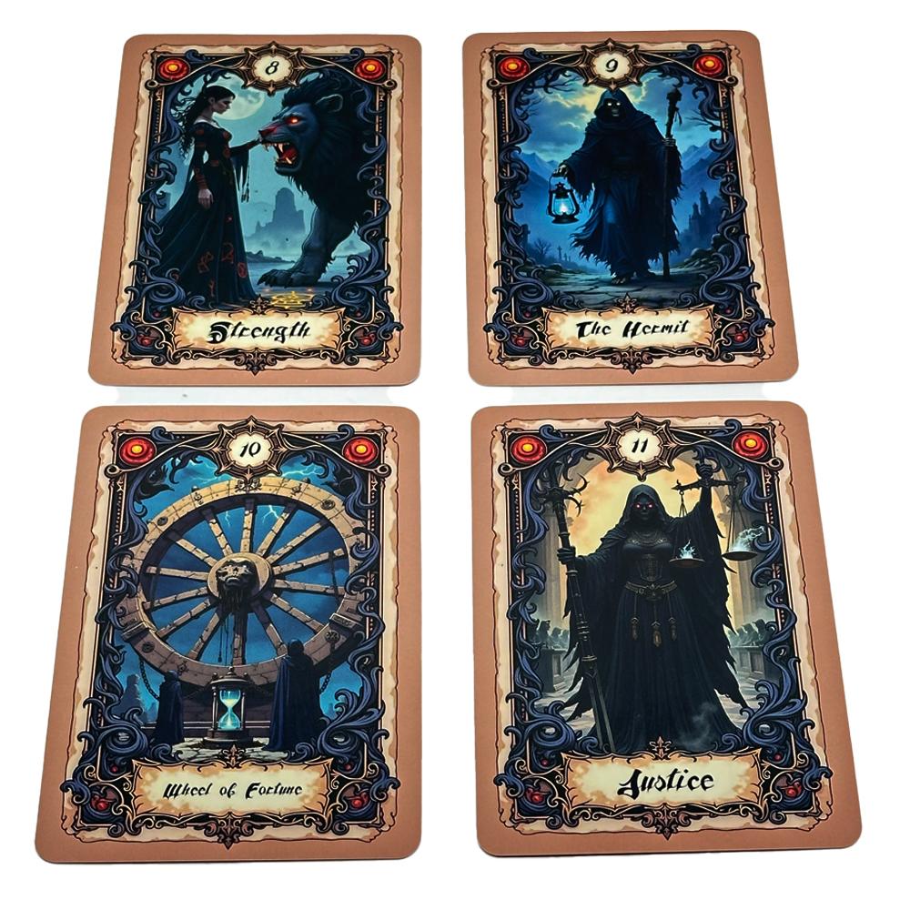 Dark Tarot Cards Set, Gothic Arcana Journey Classic Theme Deck, 78 Cards 13x9cm, Fortune-Telling & Divination Game