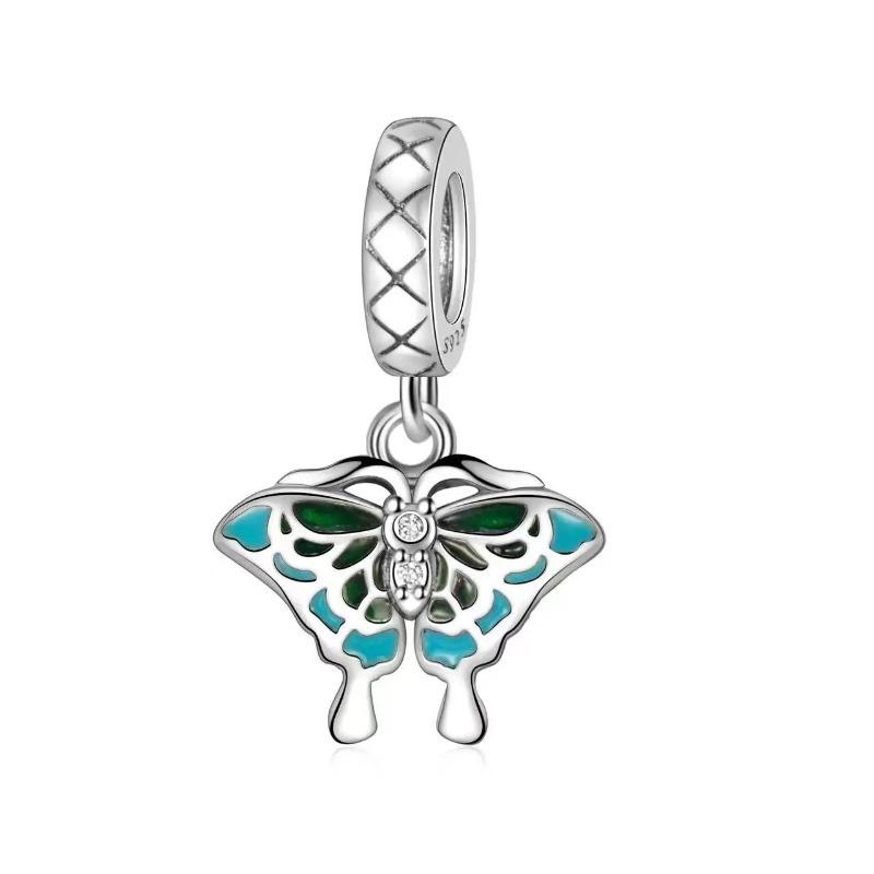 New 925 Silver Spring Collection Butterfly Peacock Dragonfly Dangle Charms for Women DIY Jewelry Gifts