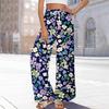 Women's Printed Wide Leg Pants With Pockets High Waist Drawstring Loose Casual Pants