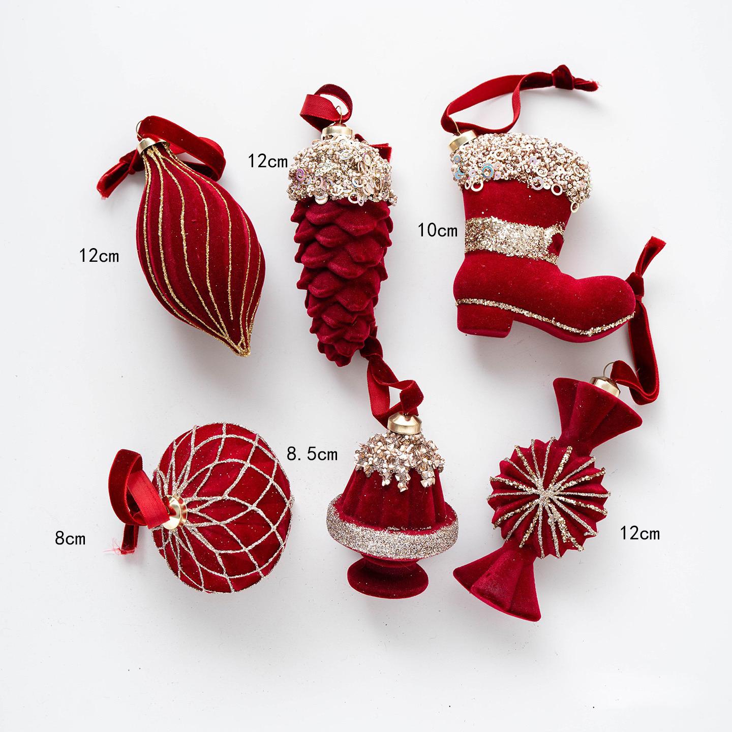 

Набор из 6 красных рождественских украшений Новогодние украшения для дома Камин Вечеринка Подвесные елочные шары Зима 2025 Рождество