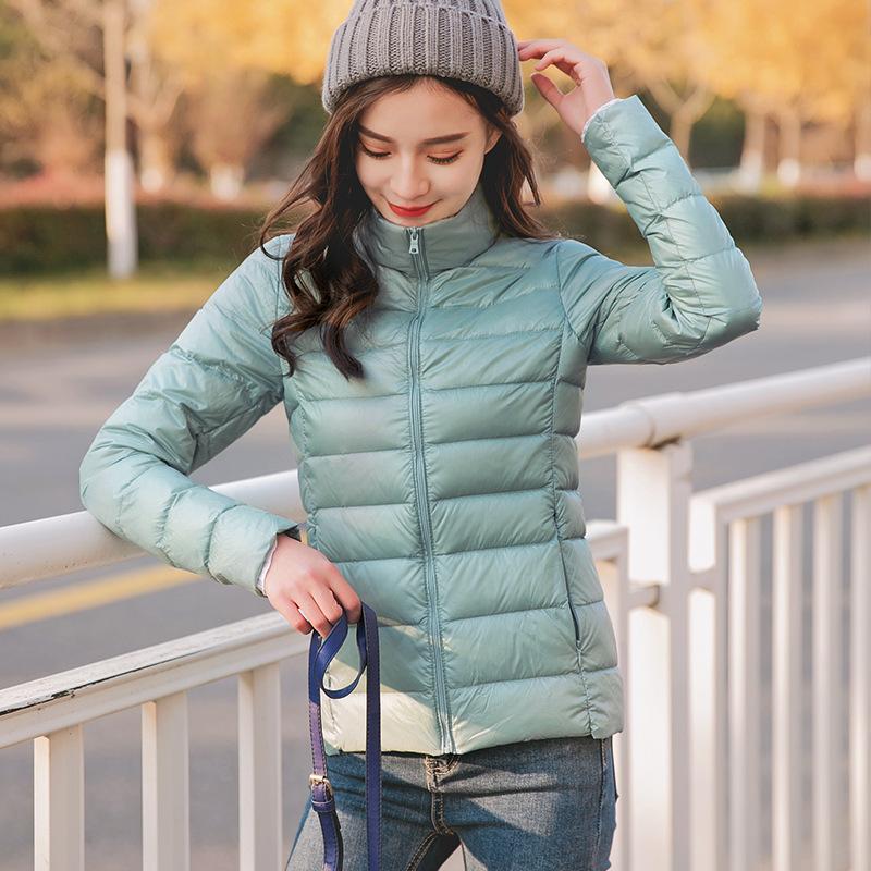 Winter new light down jacket women's short light fashion slim fit large size compressed white duck down clothes