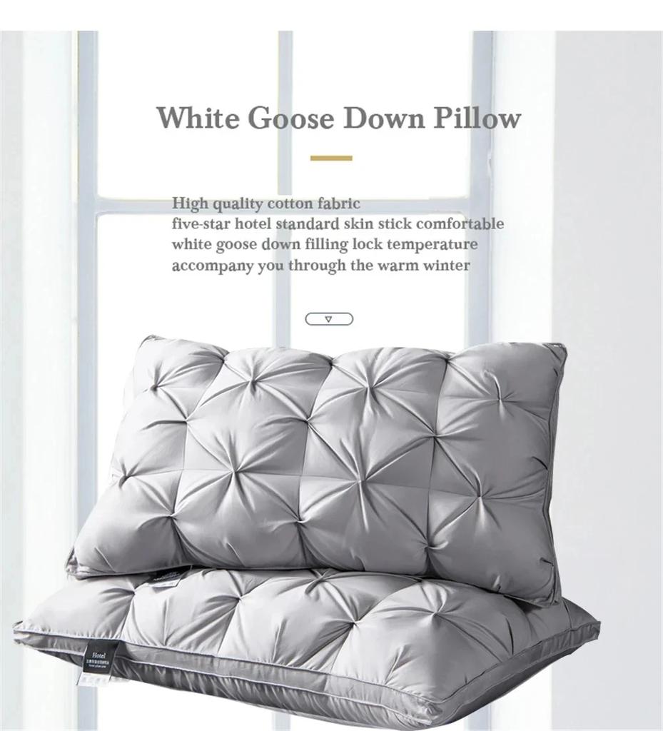 High-end down Comfortable Pillow5-star Hotel Pillow down Pillow Core Cotton White Goose down 3-dimensional Cervical Pillow Core