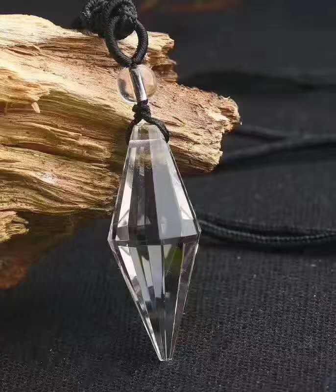 Natural Crystal Pendant with Smoky Quartz, Amethyst, Brown Quartz, Obsidian, Tiger's Eye, and White Crystal