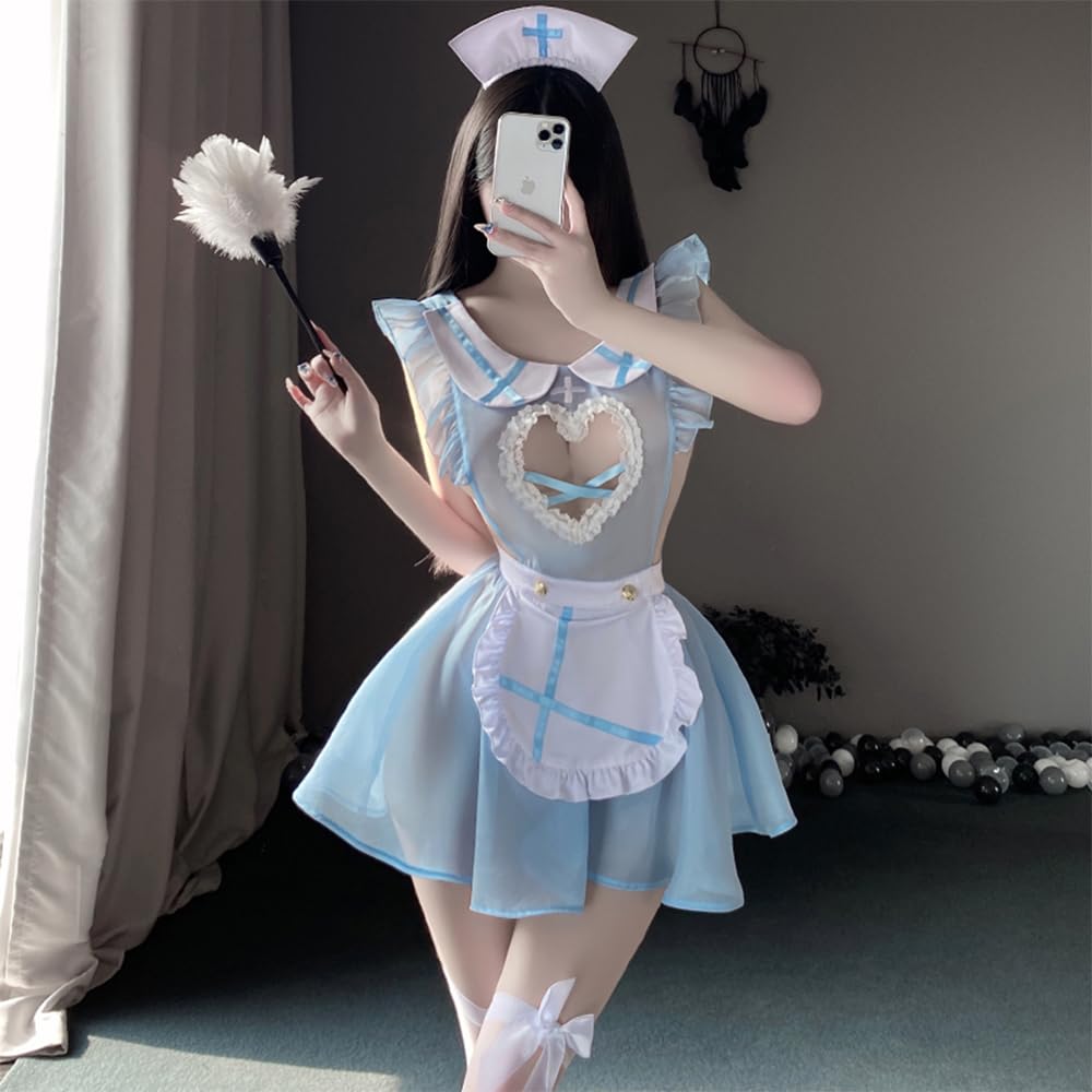 Nurse Sexy Maid Open Open Halloween Nurse Mini Headband 4 Piece Set [RPFLQ] Cosplay, Clothes, Apron, Chest, Back, Sexy, Extreme, Costume, Clothes,
