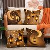 Gold Printed Pillow Case Atmosphere Decoration Oil Lamp Seat Cushion Living Room Home Sofa Pillow