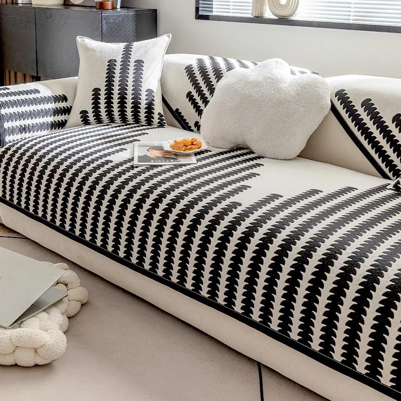 Luxury Chenille Sofa Cover Four Season Universal Sectional Sofa Towel Anti-slip Couch Cover for Living Room, Not Whole Set