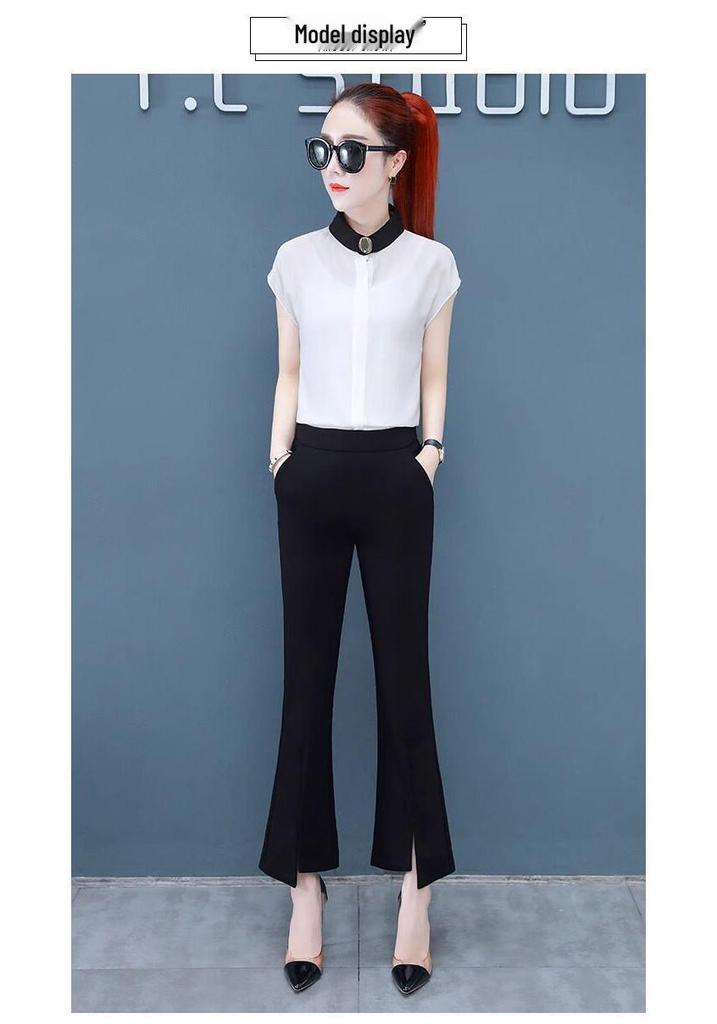 Women's High Waist Slimming Split Flare Pants - Spring/Summer 2026 Casual Cropped Style