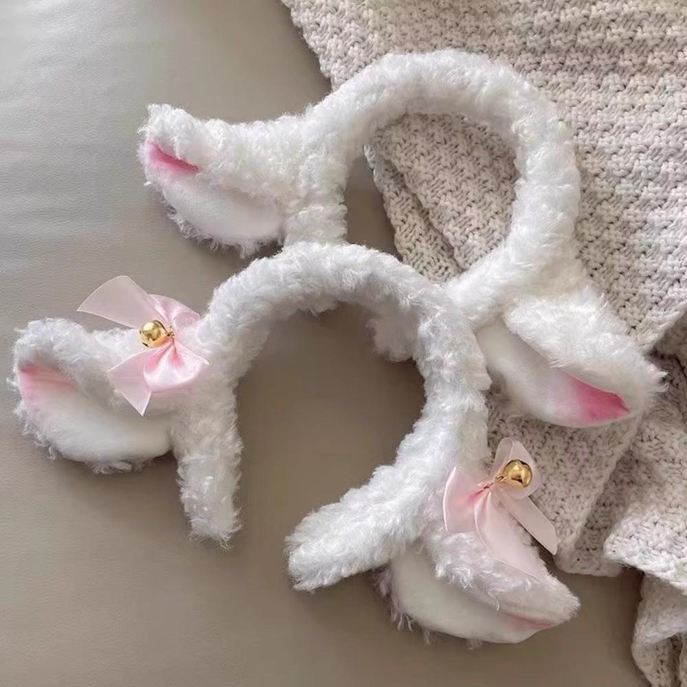 Soft Goat Ears Headband Plush Lamb Cosplay Tail Comfortable Wear Sheep Horn Hair Band Photo Props