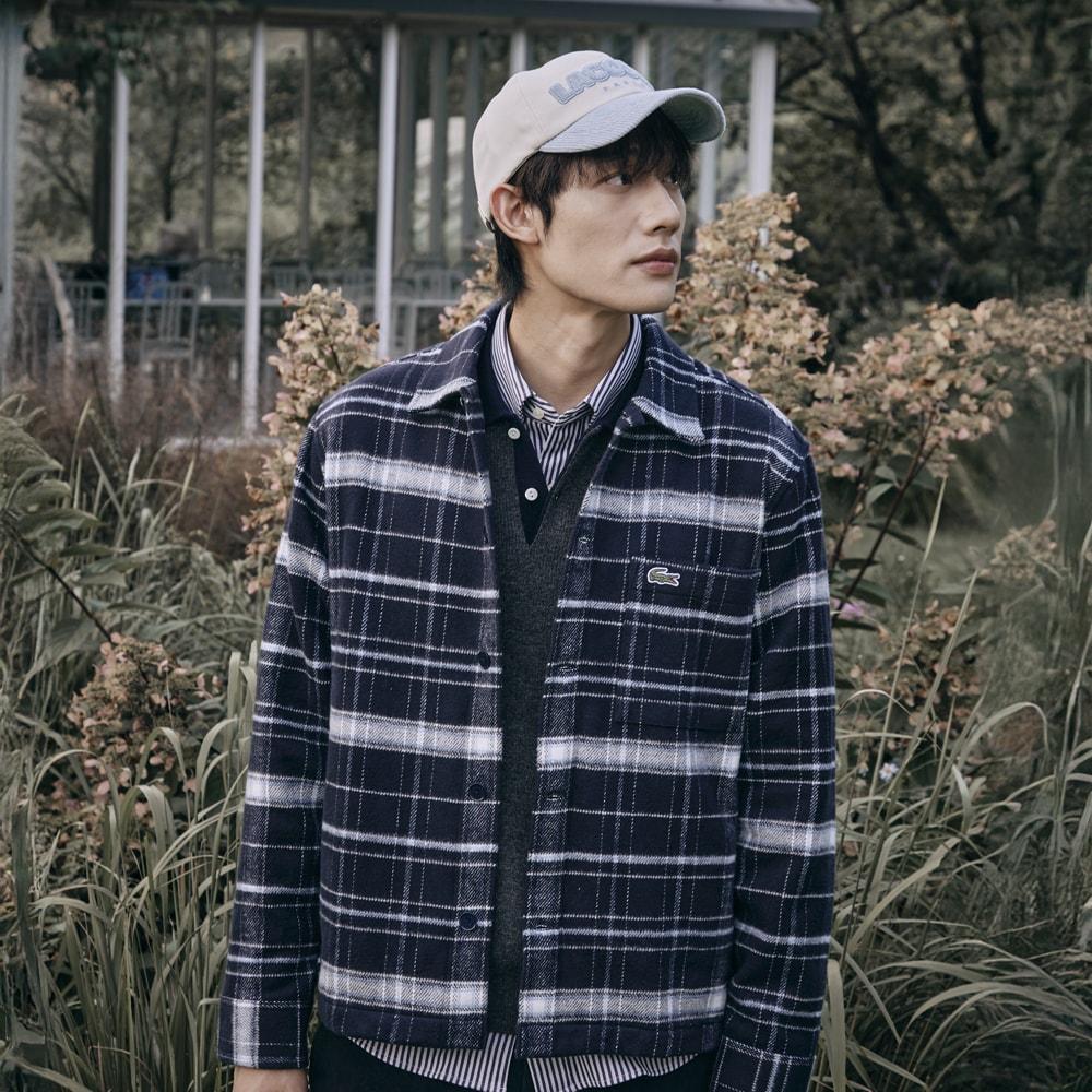 [lacoste] Men s Overshirt Fit Cotton Check Shirt CH9208-55N6AG 38