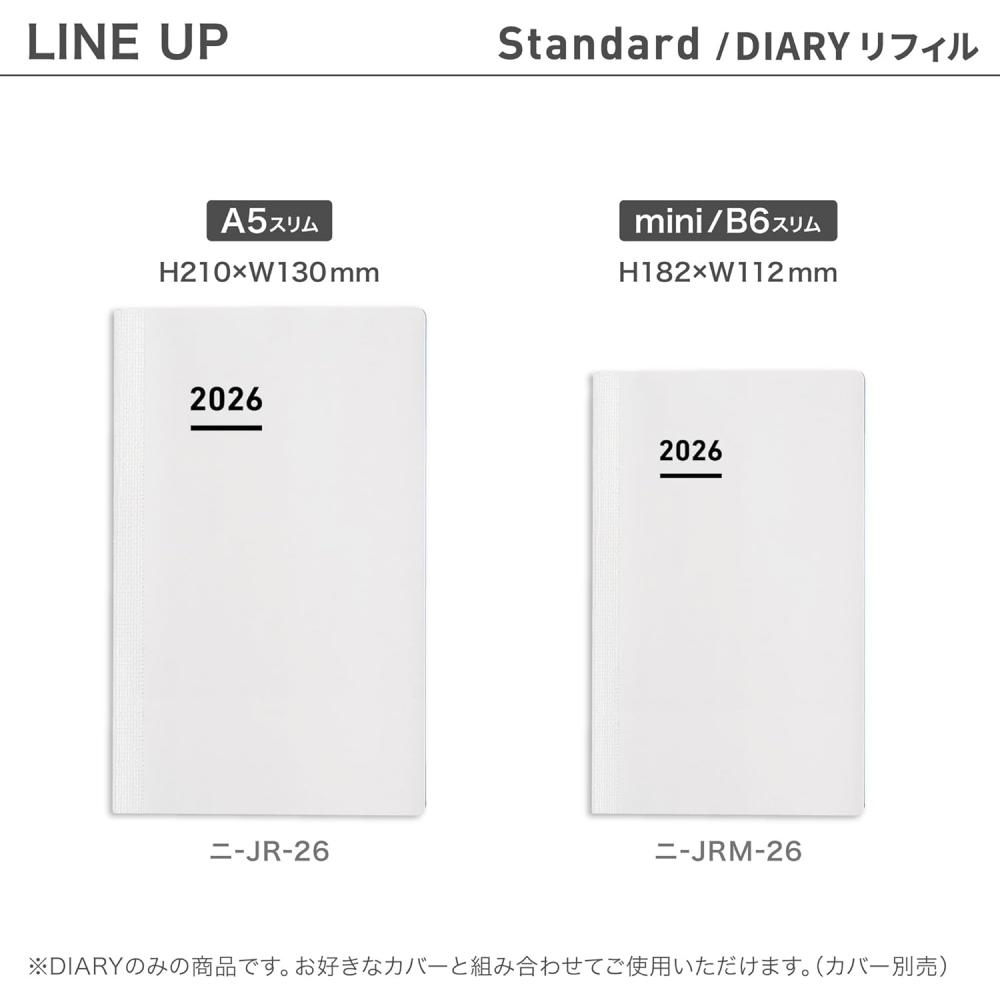 Kokuyojibun Notebook Diary 2026 Refill Monthly Weekly A5 Slimni  Jr 26 StartIng In November 2025 A5 Slim