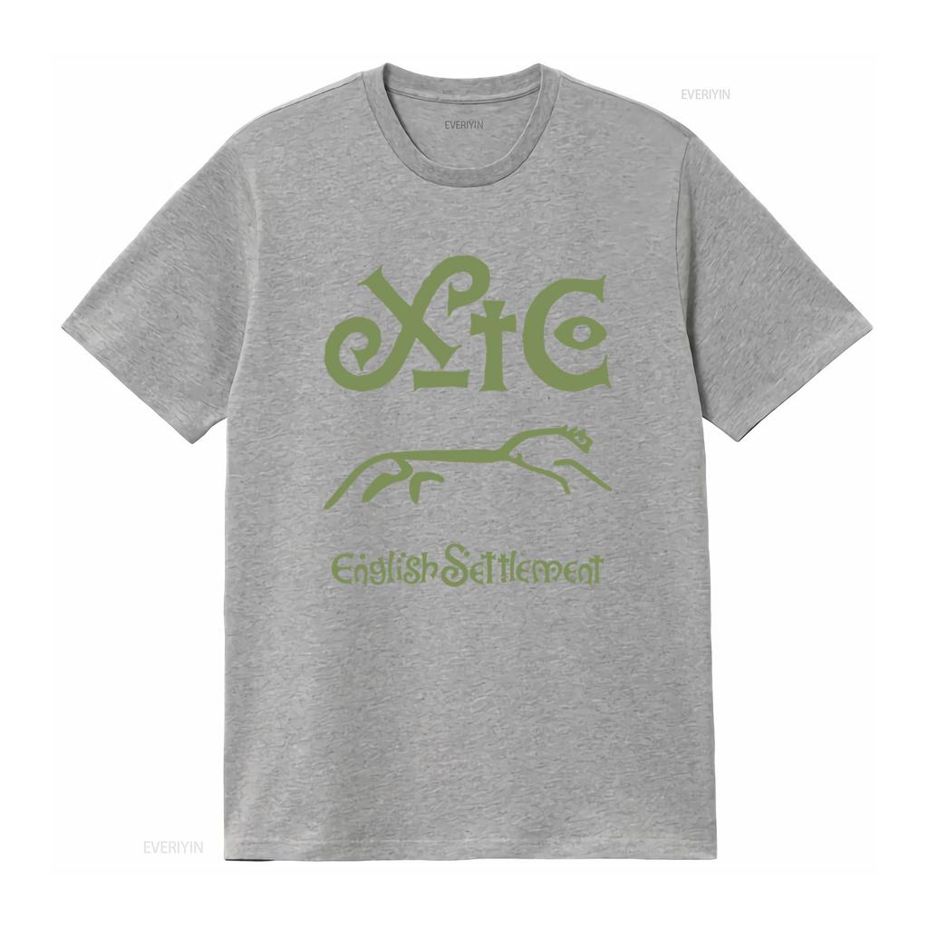 T-shirt XTC English Settlement con Stampa Verde Elegante Perfetta per Fan Retro e Indie Grafica Lavata Vintage Versatile