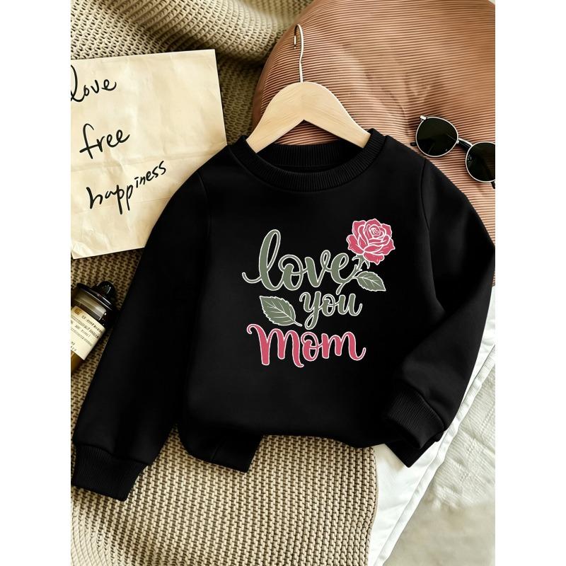 European sizes Mother'S Day Print Pattern  Kids Round Neck Sweatshirt 0-3 Years Comfortable And Durable Best Choice for Infant Outdoor Wear