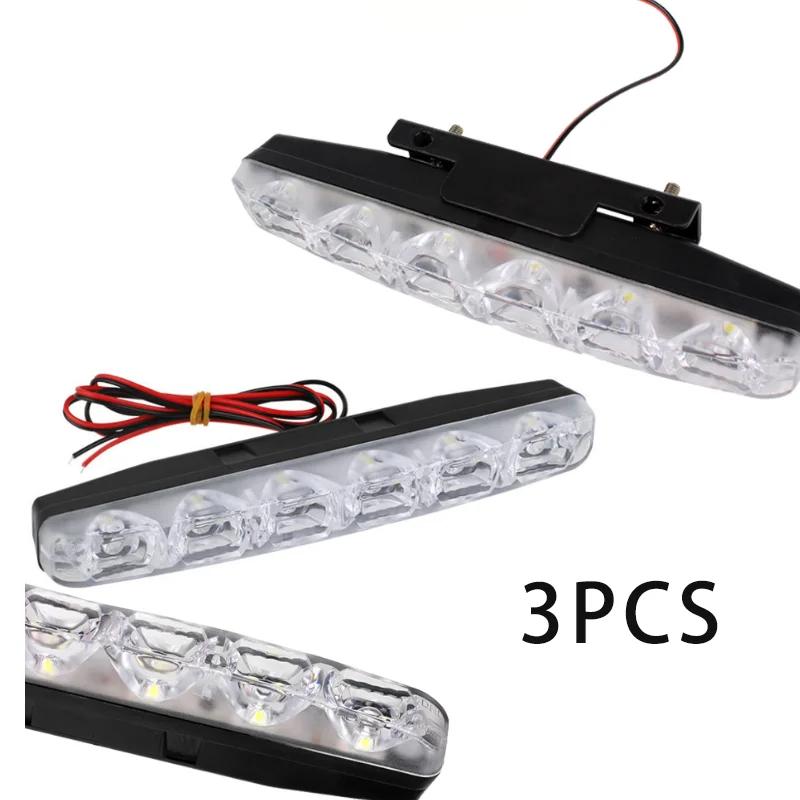 1/2/3PCS  Car 6 LED Daytime Running Lights Waterproof Car Modification Universal Running Lights Fog Lights Car Accessories