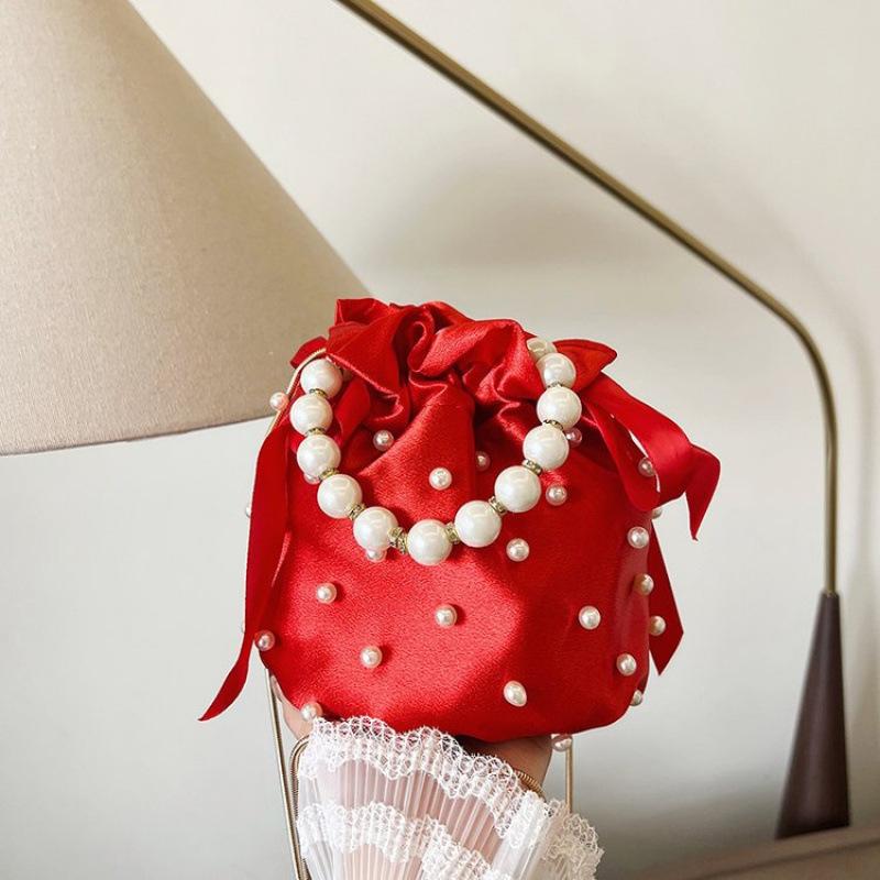 Shoulder Bag New Pearl Fashion Trend Women s Bag Summer Large Capacity Women s Handbag Portable Chain Messenger Bag красный