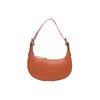 Soho Series Vintage Grain Wide Strap Silver Buckle Underarm Half Moon Bag Sheepskin Shoulder Bag Women Bags Brandy 21PFSOHSCGGRLMED