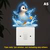 Glow-in-the-Dark Switch Stickers Penguins Elephants Design Self-Adhesive Removable Wall Stickers Suitable For Switches & Outlets