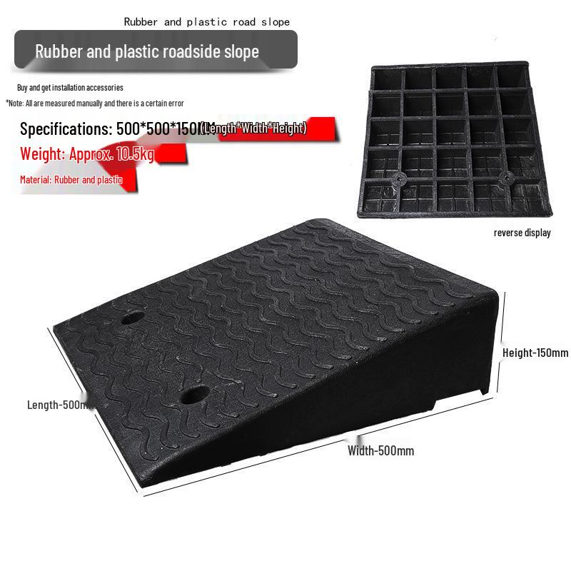 Rubber Curb & Threshold Ramp Mat for Home and Car 
