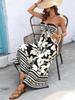 New Summer Sleeveless Printed Bandeau Jumpsuit with Bowknot for Women