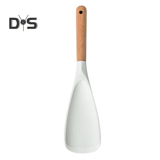 Cooking Spatula Heat Resistant Wood Handle Silicone Cooking Spoon Non-stick Cookware for Home Kitchen