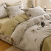 Sleep Grid Thickened Cotton Brushed Digital Printing Series Four Piece Set
