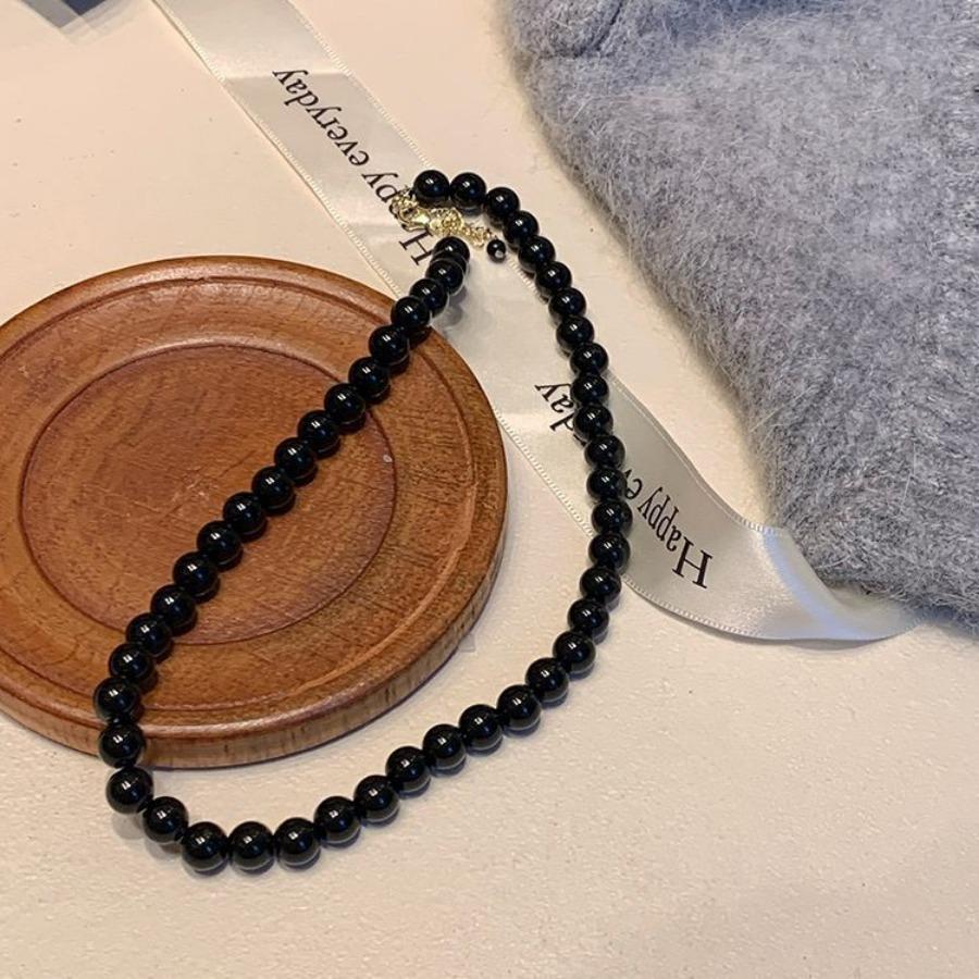 

Тренд Элегантные Ювелирные Изделия Свадебное Большое Жемчужное Ожерелье для Женщин Модное Черное Ожерелье-Чокер из Искусственного Жемчуга N0455 8MM чёрный