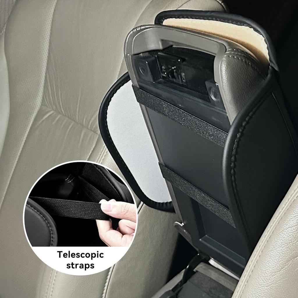 Car Armrest Box Cover Diamond Quilted Grade Leather Console Organizer Car With Side Storage Pocket Universal Vehicle Middle Console Cover, Most