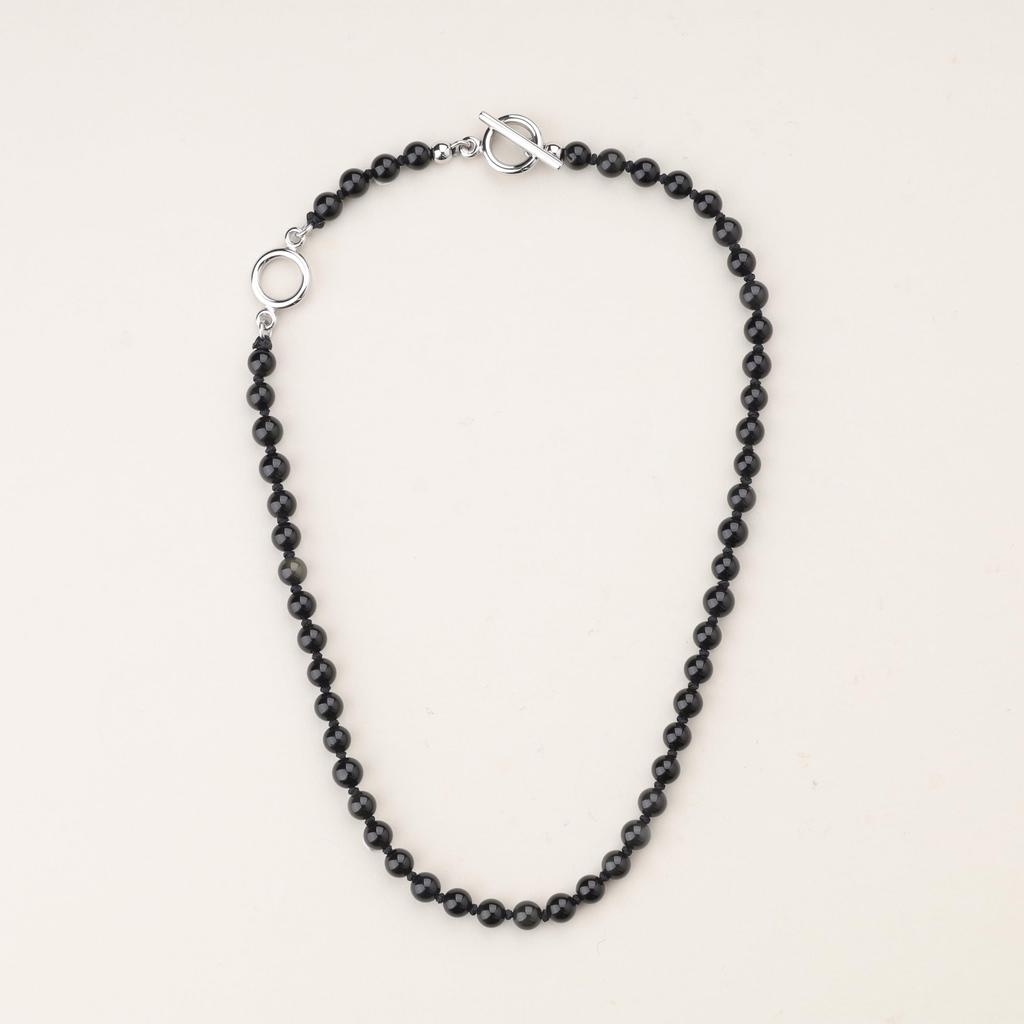 GAVU Matte Onyx Mantle Braided Power Stone Choker Necklace for Women