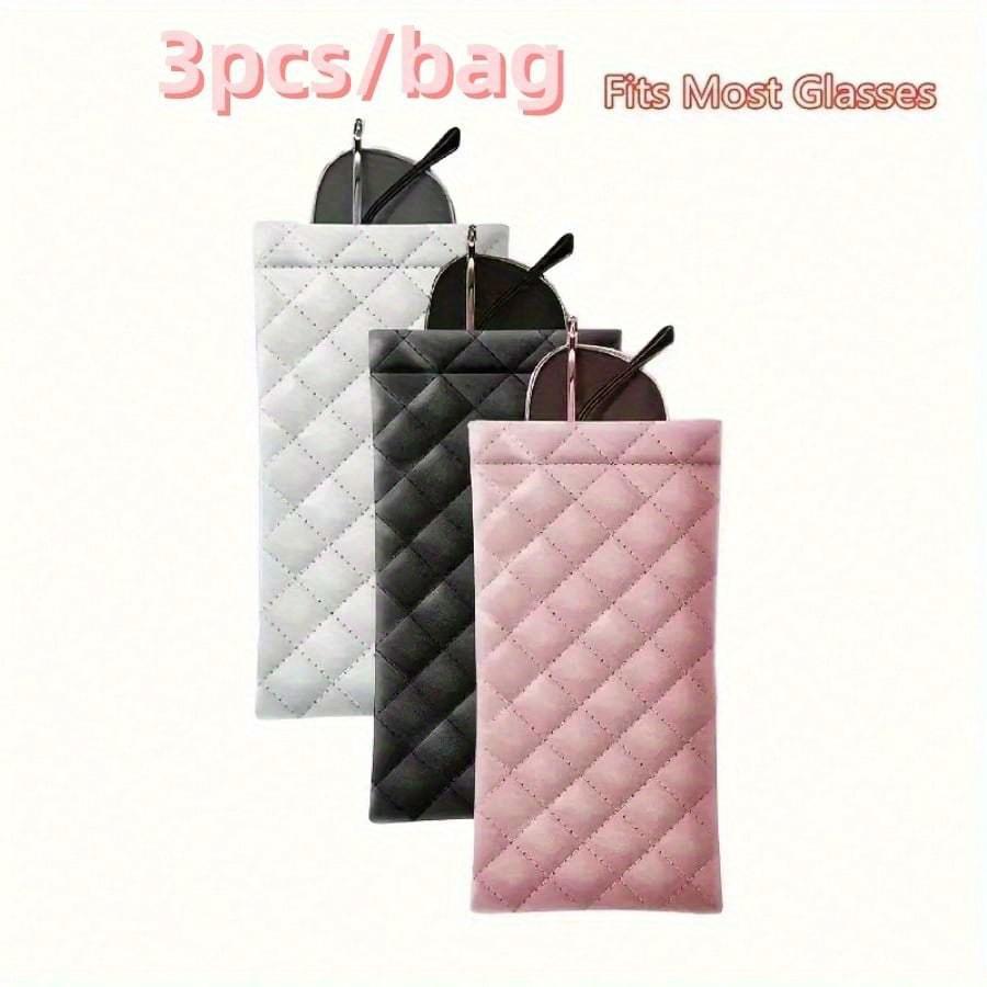 1pc/2pcs/3pcs/4pcs/8pcs Unisex Portable Compressed Eyeglasses Case - PU Leather Multi-Function Storage Bag For Glasses, Phone, Coins, Eye Mask